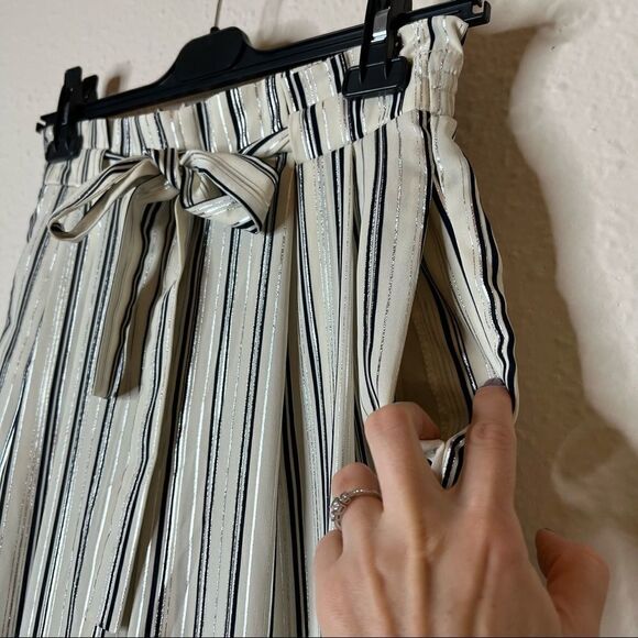Zara Striped Paper Bag Culottes Size S - Picture 4 of 11